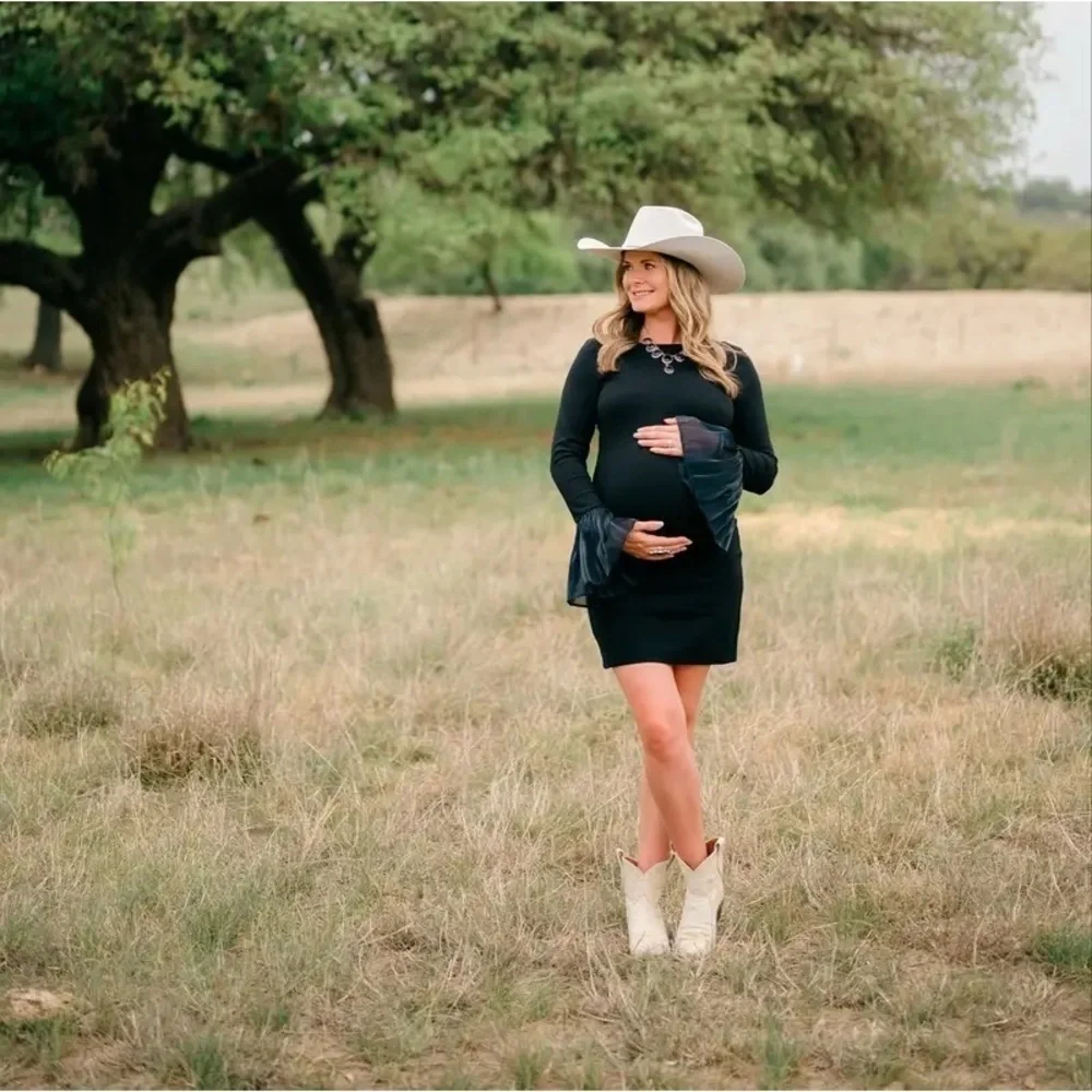 STAUD Hawthorne Dress in Black Navy L - Picture 3 of 7